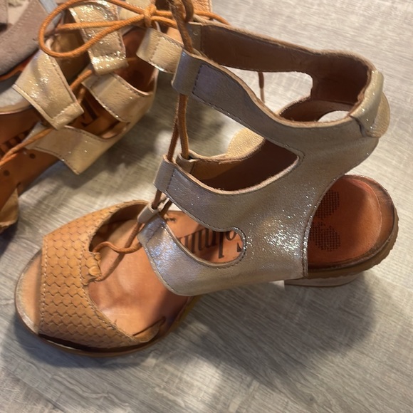 Made in Portugal sz 37 Felmini camel and glittery tan soft leather - Picture 8 of 12